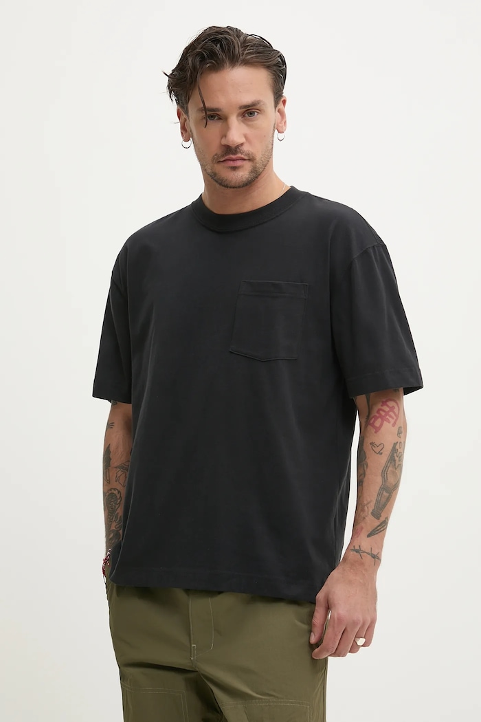 Bavlnené tričko Hollister Co. relaxed čierna KI324.5062.900