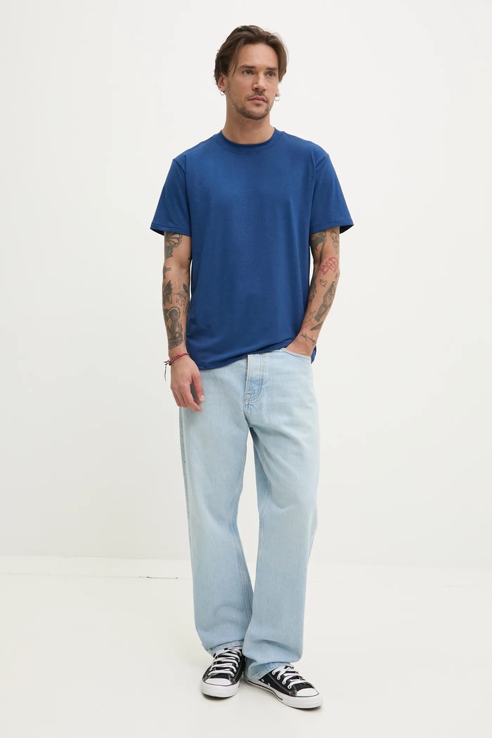 Majica kratkih rukava Hollister Co. KI324.5089.202 mornarsko plava SS25