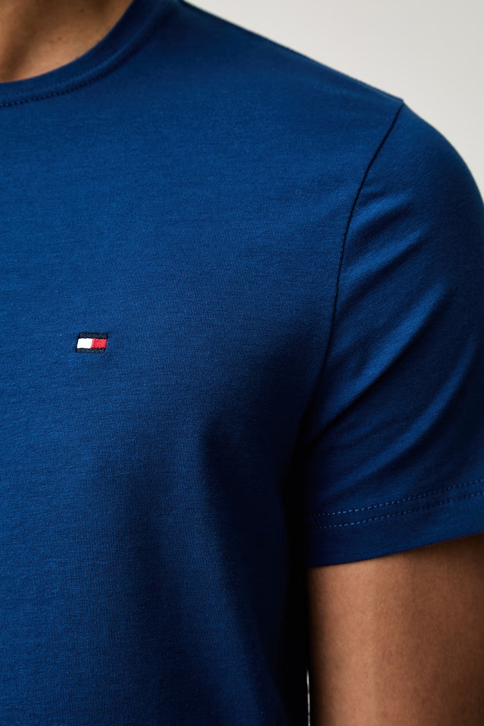 Tommy Hilfiger T-shirt basic męski bawełniany z elastanem MW0MW10800. niebieski