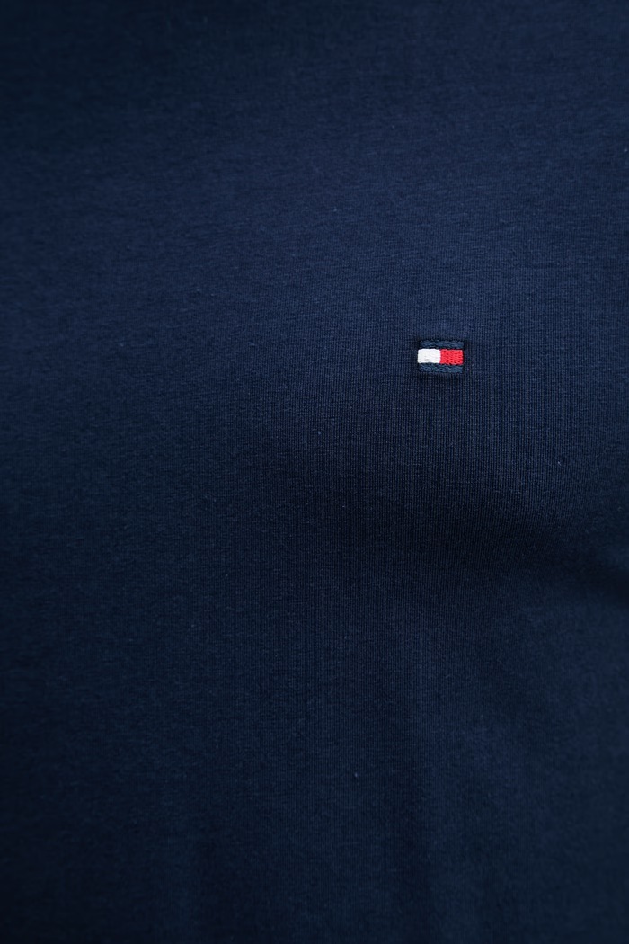 Tommy Hilfiger basic tričko pánske bavlnené s elastanom MW0MW10800. tmavomodrá