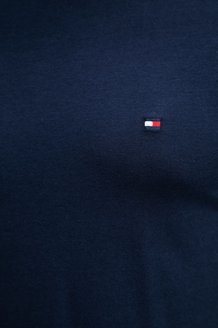 Tommy Hilfiger basic tričko pánske bavlnené s elastanom MW0MW10800. tmavomodrá