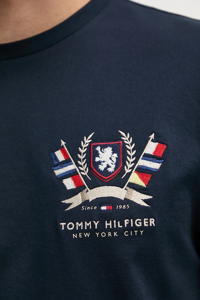Tommy Hilfiger tricou din bumbac MW0MW38612 bleumarin