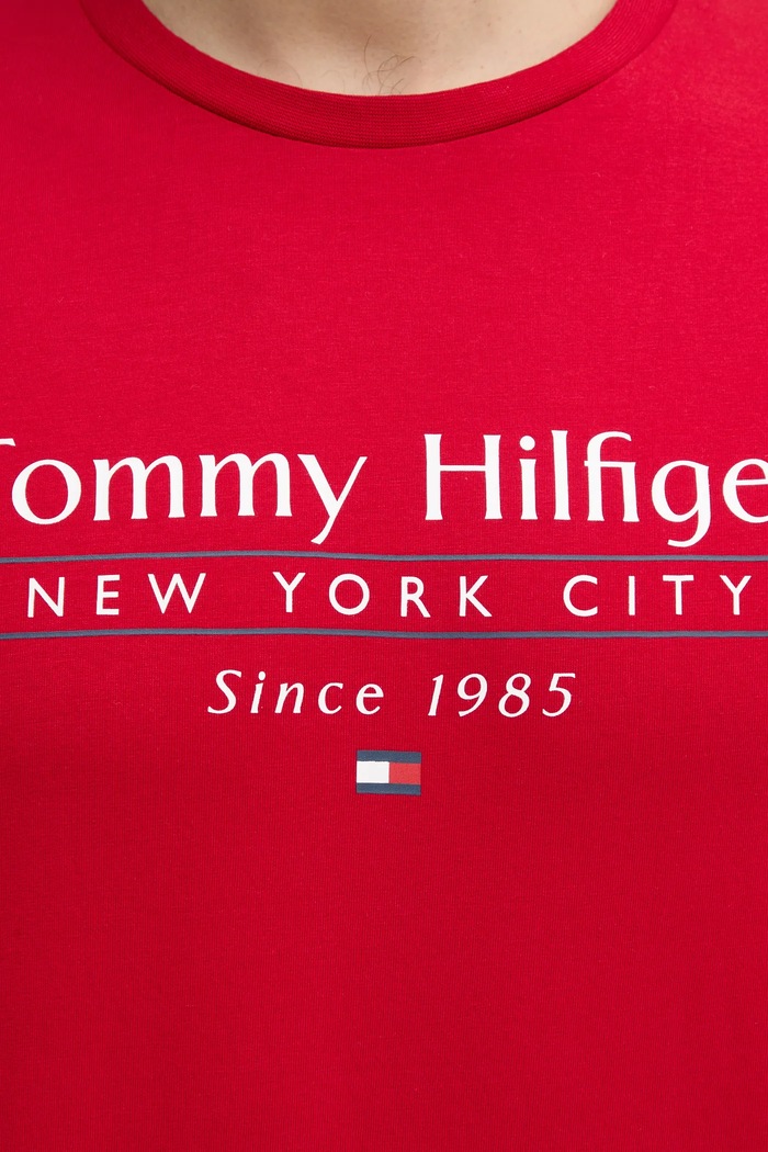Βαμβακερό μπλουζάκι Tommy Hilfiger MW0MW38621 κόκκινο
