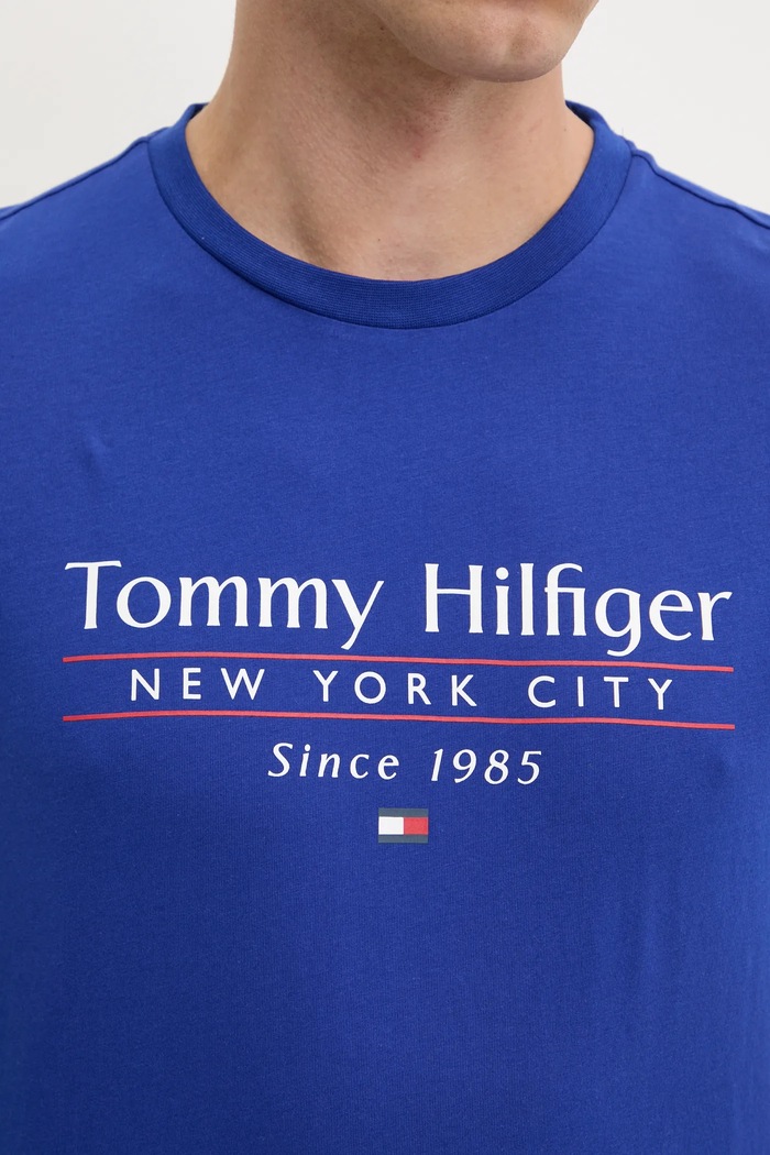 Bavlnené tričko Tommy Hilfiger MW0MW38621 modrá