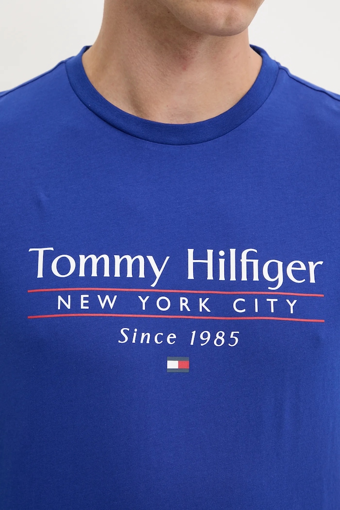 Bavlnené tričko Tommy Hilfiger MW0MW38621 modrá