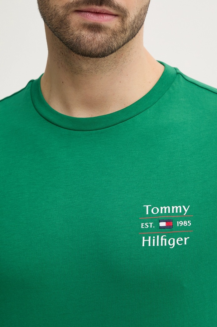 Tommy Hilfiger t-shirt bawełniany MW0MW38622 zielony