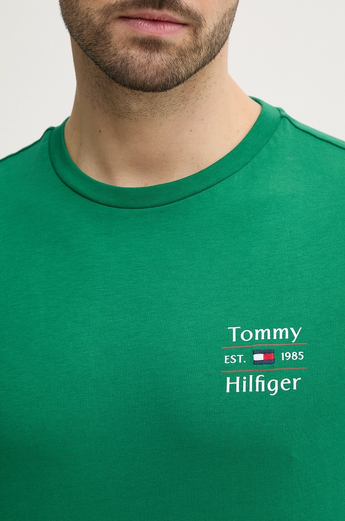 Tommy Hilfiger t-shirt bawełniany MW0MW38622 zielony