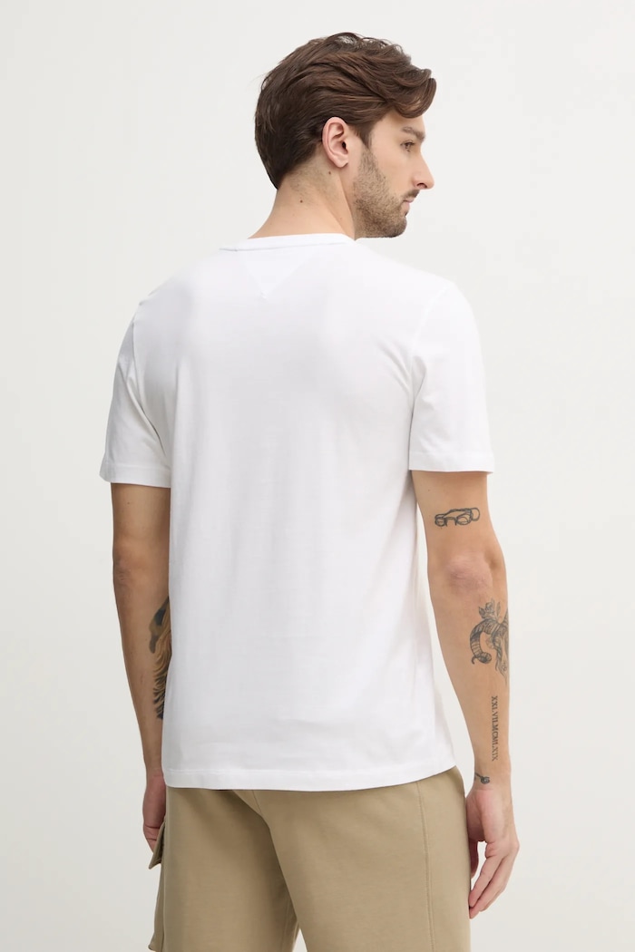 Ρούχα Tommy Hilfiger t-shirt Ανδρικό βαμβακερό MW0MW39249 λευκό