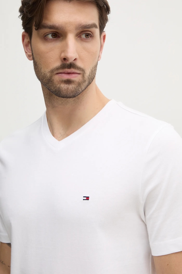 Tommy Hilfiger t-shirt Ανδρικό βαμβακερό λευκό MW0MW39249
