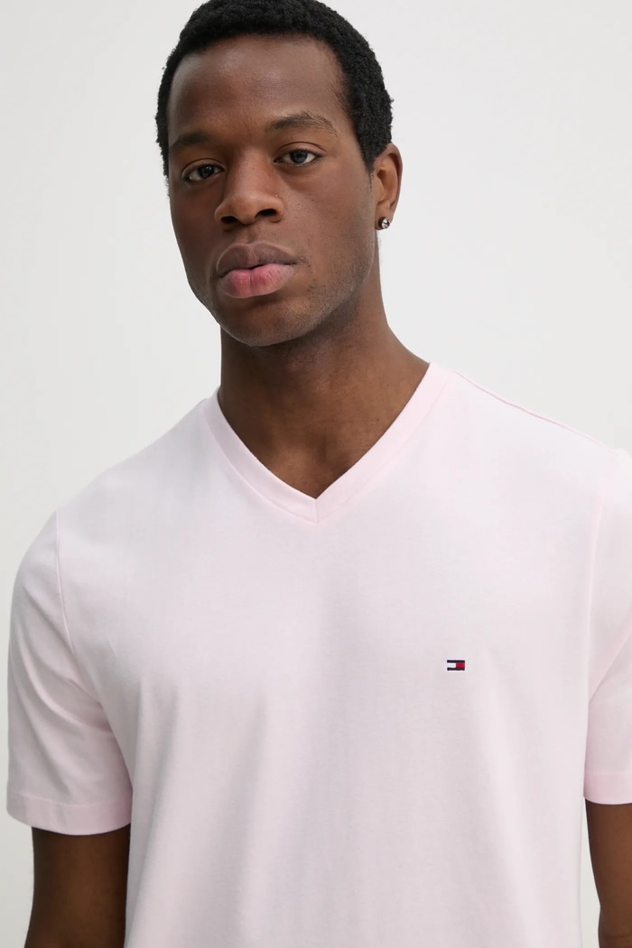 Tommy Hilfiger tričko pánské bavlněné růžová MW0MW39249