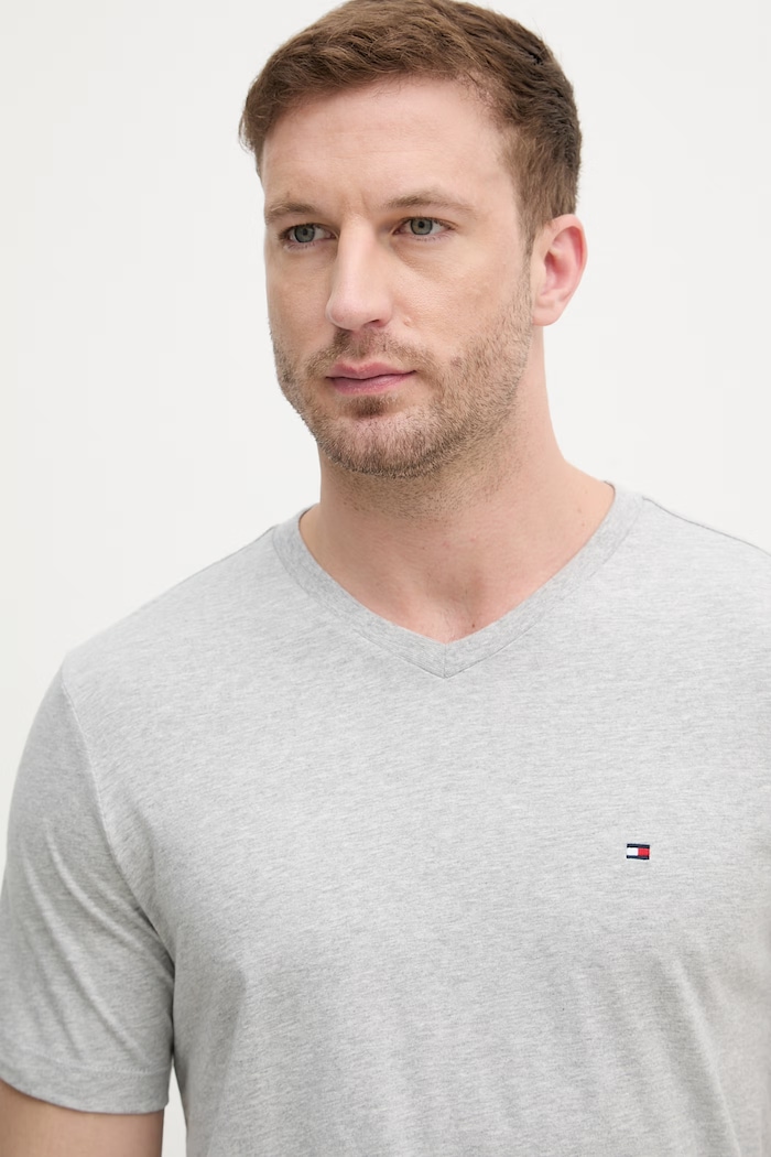 Tommy Hilfiger tricou bărbătesc bumbac gri MW0MW39249