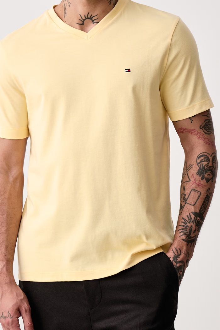 T-shirt męski bawełniany Tommy Hilfiger MW0MW39249 żółty