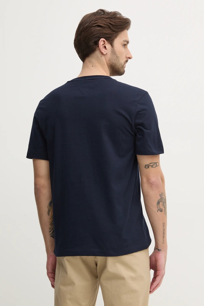 Ρούχα Tommy Hilfiger T-shirt ανδρικό βαμβακερό MW0MW39249 σκούρο μπλε