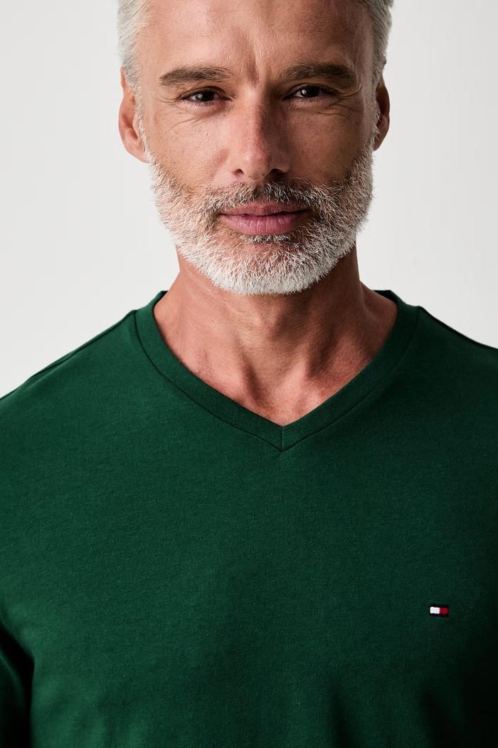Tommy Hilfiger T-shirt męski bawełniany zielony MW0MW39249