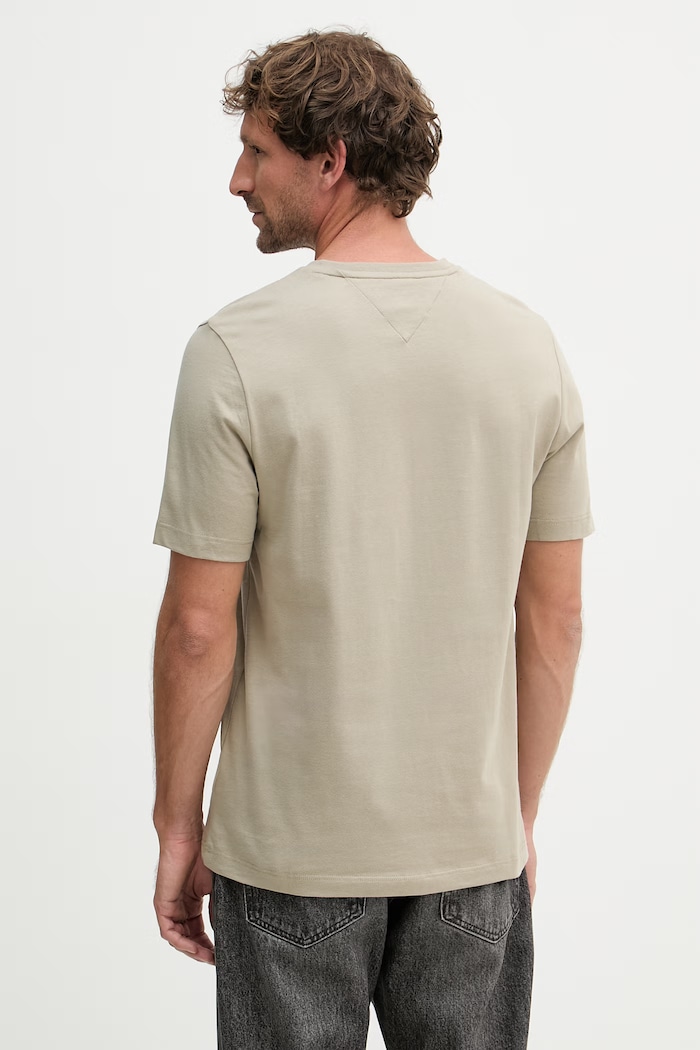Ρούχα Tommy Hilfiger T-shirt Ανδρικό βαμβακερό MW0MW39249 μπεζ