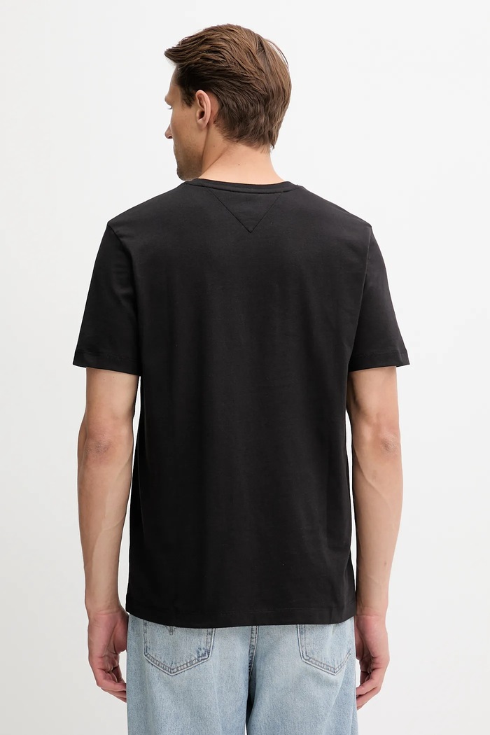 Tommy Hilfiger tricou bărbați de bumbac MW0MW39249 negru SS26