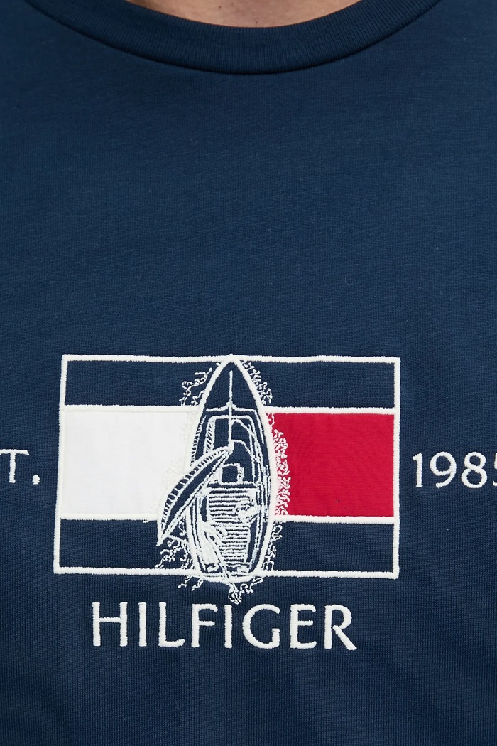 Bavlněné tričko Tommy Hilfiger MW0MW38628 námořnická modř