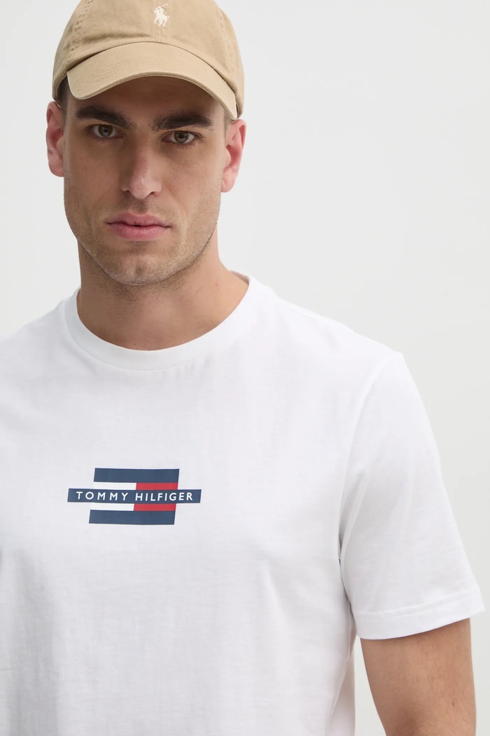 Pamučna majica Tommy Hilfiger bijela MW0MW38636