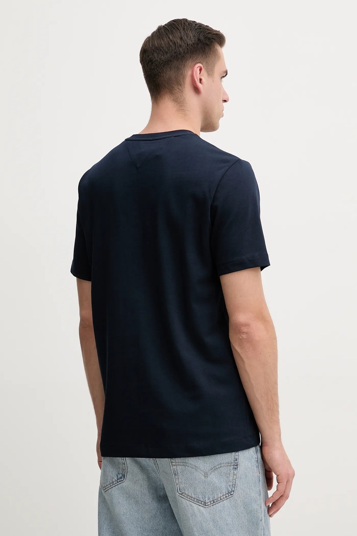 Tommy Hilfiger Bavlnené tričko Tommy Hilfiger MW0MW39256 tmavomodrá SS25