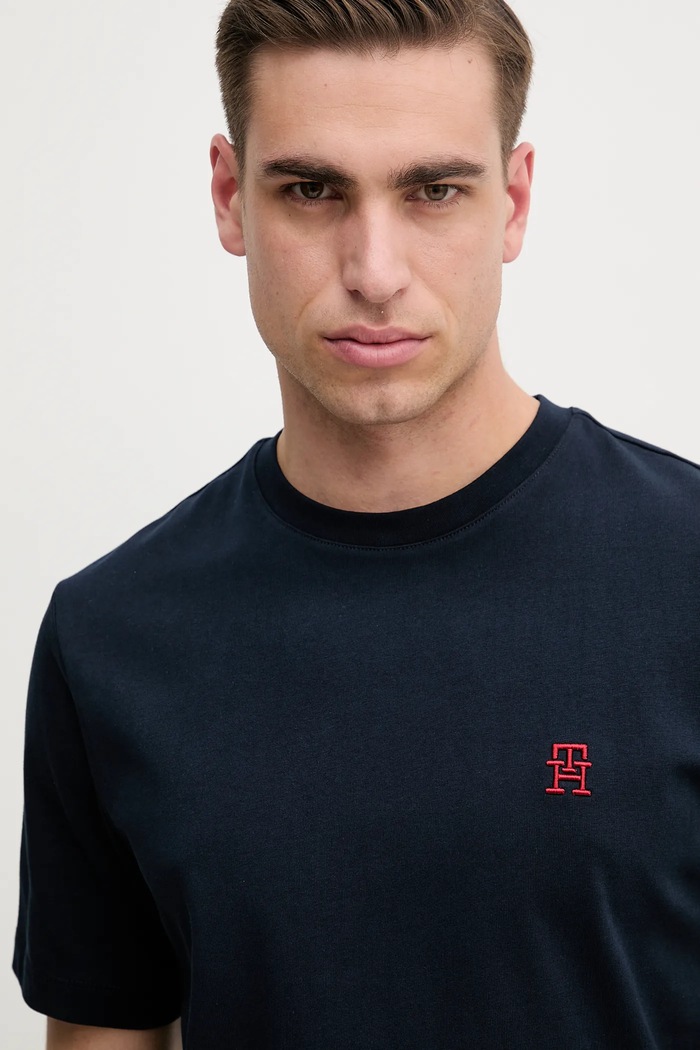 Oblečenie Tommy Hilfiger Bavlnené tričko Tommy Hilfiger MW0MW39256 tmavomodrá