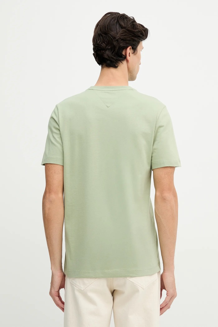 Ρούχα Tommy Hilfiger t-shirt ανδρικό βαμβακερό MW0MW39995 πράσινο