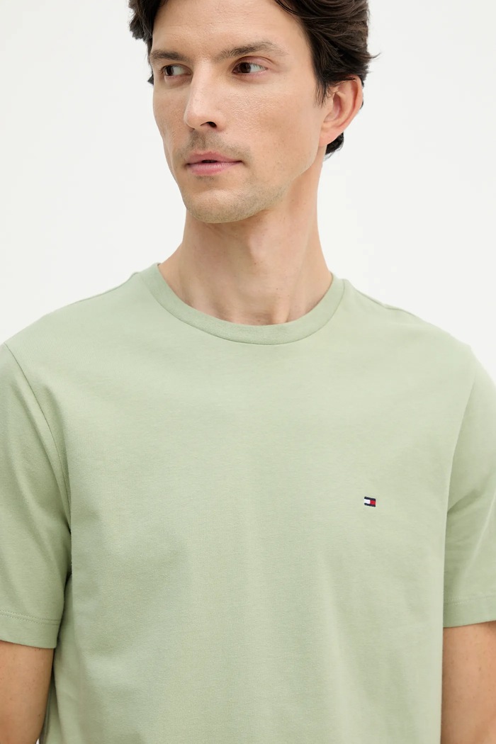 Tommy Hilfiger t-shirt ανδρικό βαμβακερό πράσινο MW0MW39995