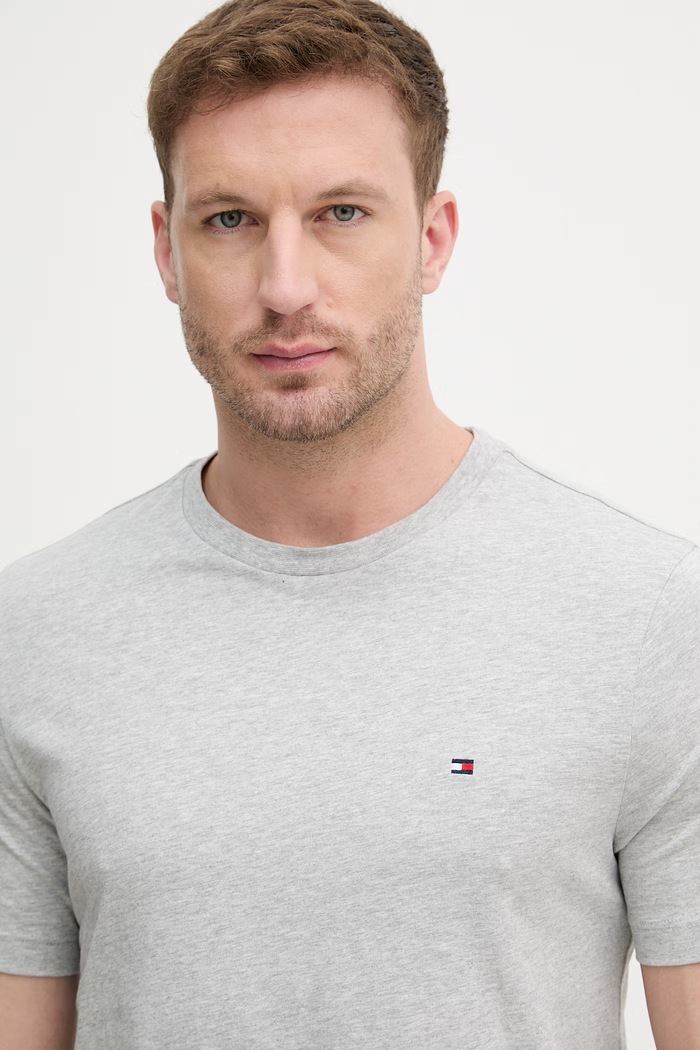 Tommy Hilfiger tričko pánske bavlnené sivá MW0MW39995