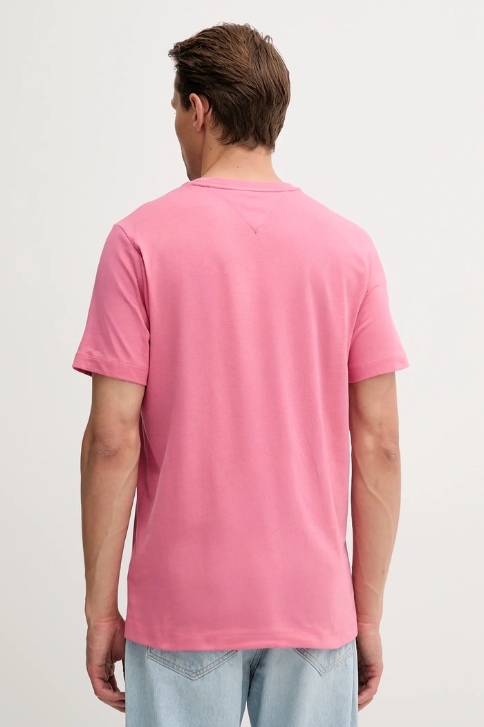 Tommy Hilfiger T-shirt męski bawełniany MW0MW39995 różowy SS26