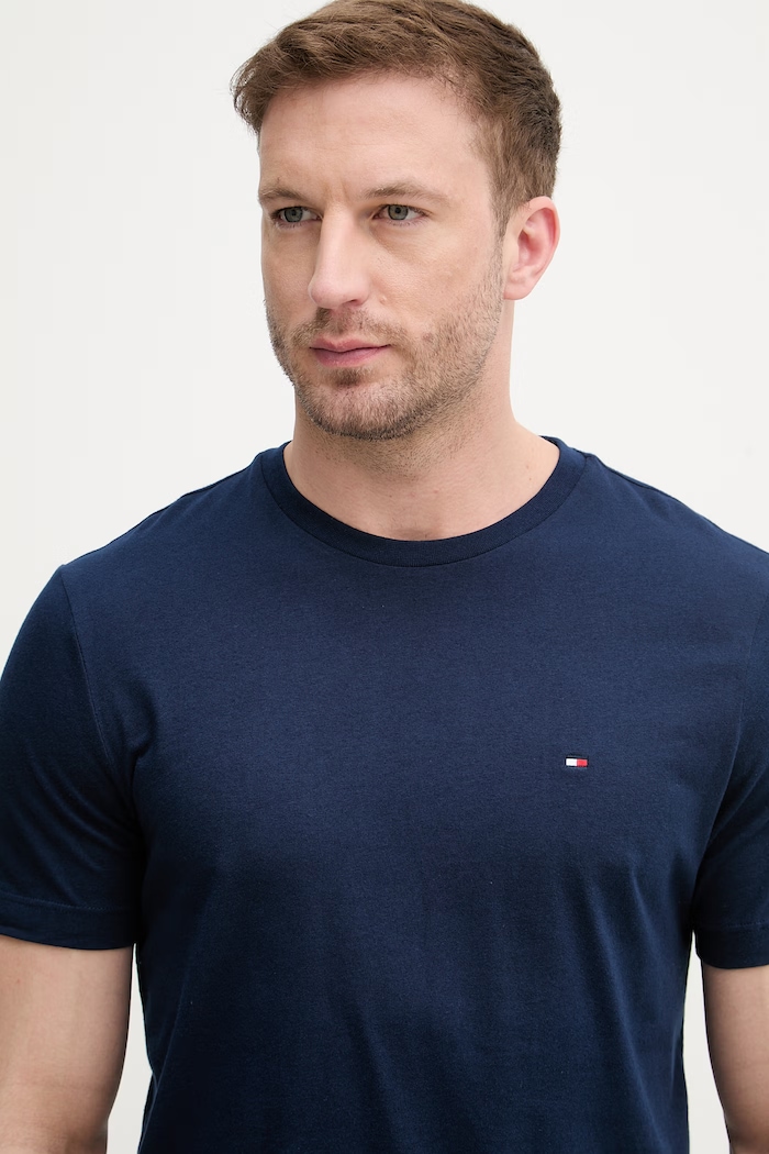 Tommy Hilfiger tricou bărbătesc din bumbac bleumarin MW0MW39995