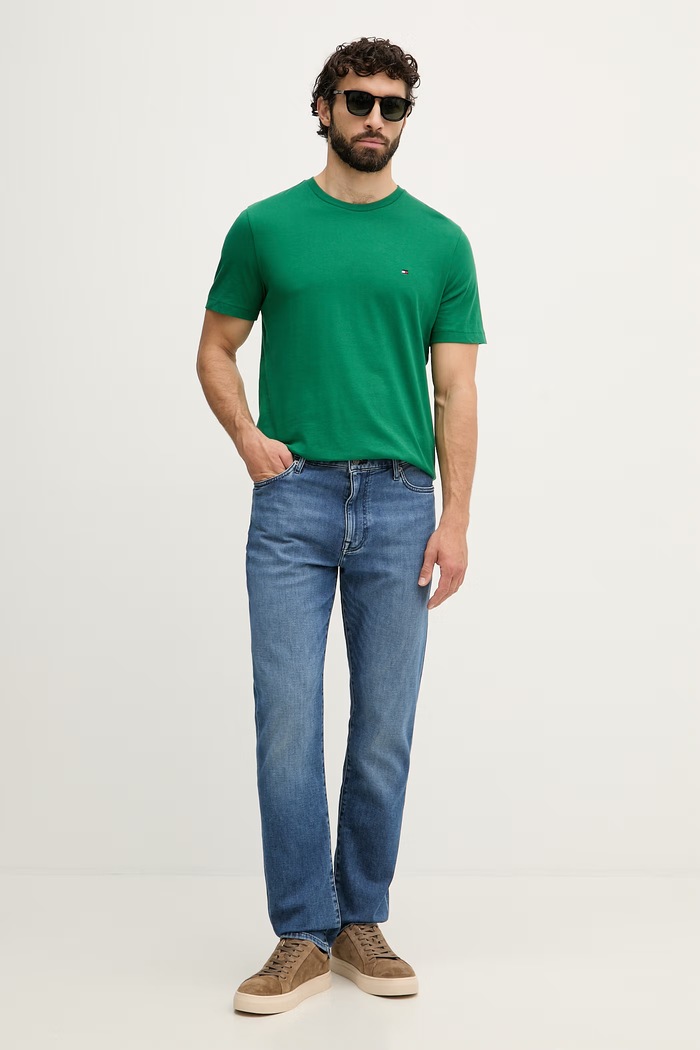 Tommy Hilfiger T-shirt ανδρικό βαμβακερό MW0MW39995 πράσινο SS26