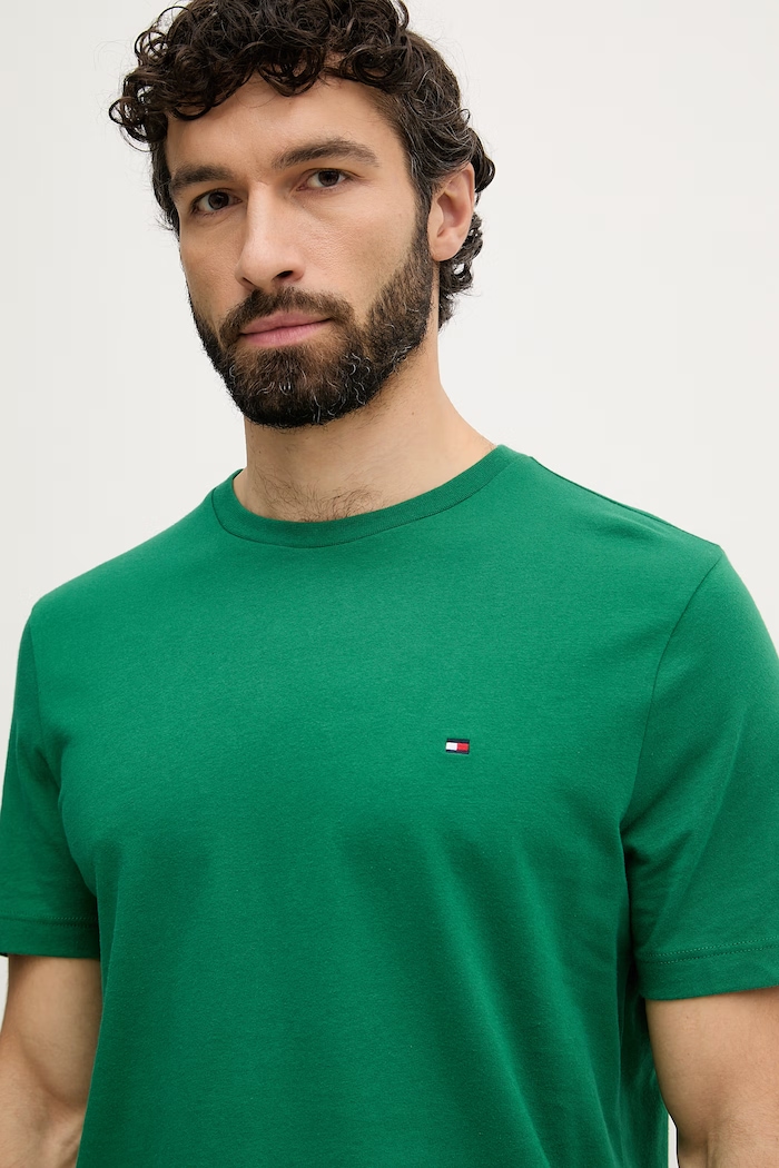 Tommy Hilfiger T-shirt ανδρικό βαμβακερό πράσινο MW0MW39995