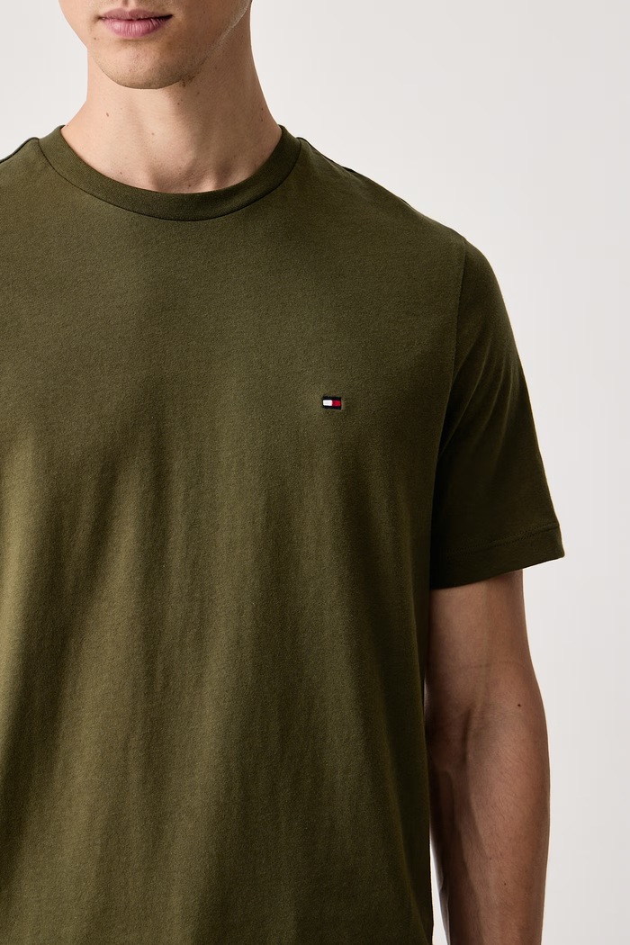 Odzież Tommy Hilfiger T-shirt męski bawełniany MW0MW39995 zielony