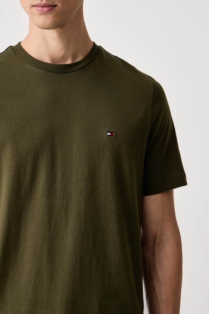 Odzież Tommy Hilfiger T-shirt męski bawełniany MW0MW39995 zielony