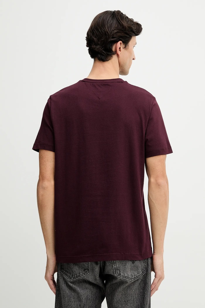 Oblečení Tommy Hilfiger tričko pánské bavlněné MW0MW39995 burgundské