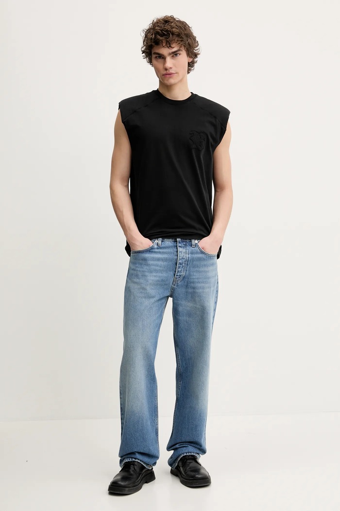 BLUEMARBLE tricou din bumbac TS55.JE39AA25 negru SS25