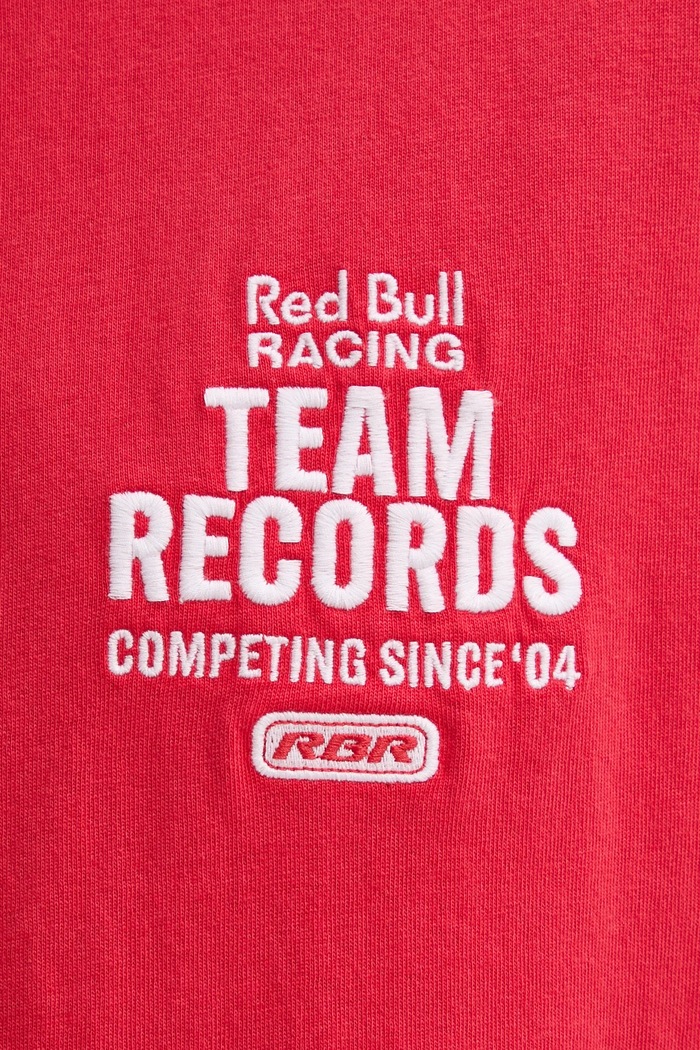 Red Bull Racing x Pepe Jeans t-shirt bawełniany TEAM RECORDS TEE RM500010 czerwony