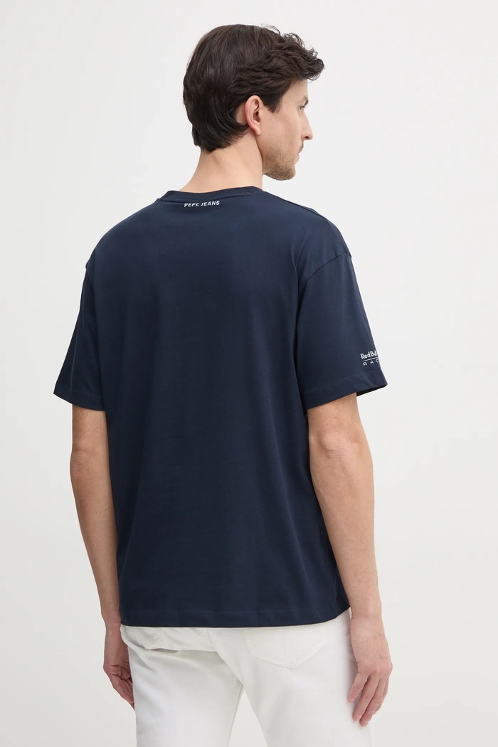 Odjeća Pamučna majica Red Bull Racing x Pepe Jeans RACING HISTORY TEE RM500020 mornarsko plava