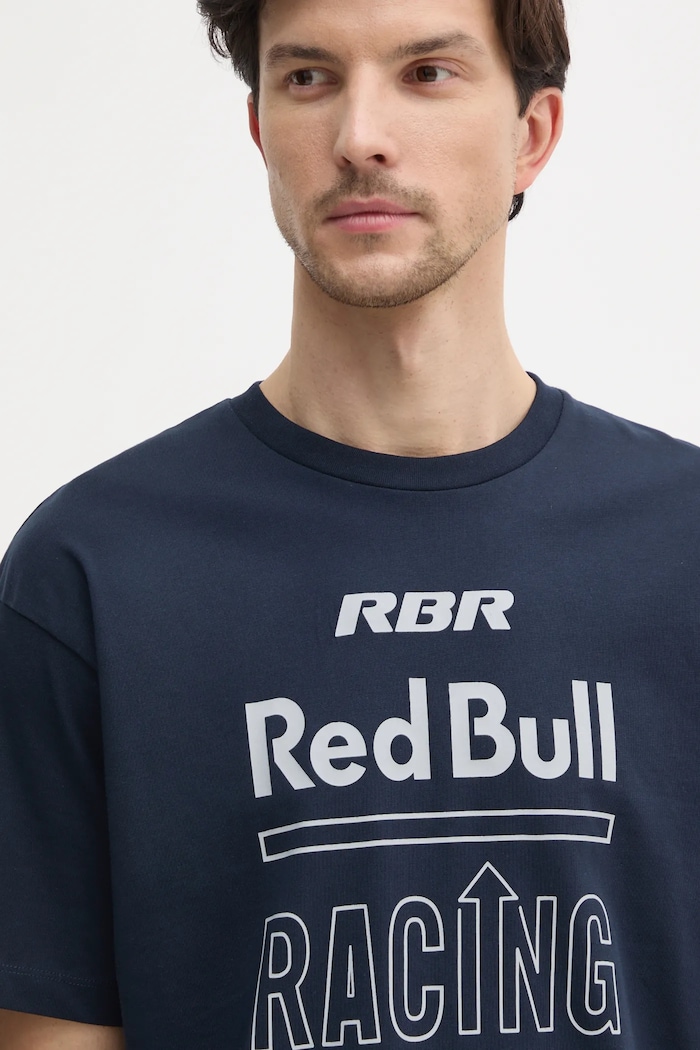 Pamučna majica Red Bull Racing x Pepe Jeans RACING HISTORY TEE mornarsko plava RM500020