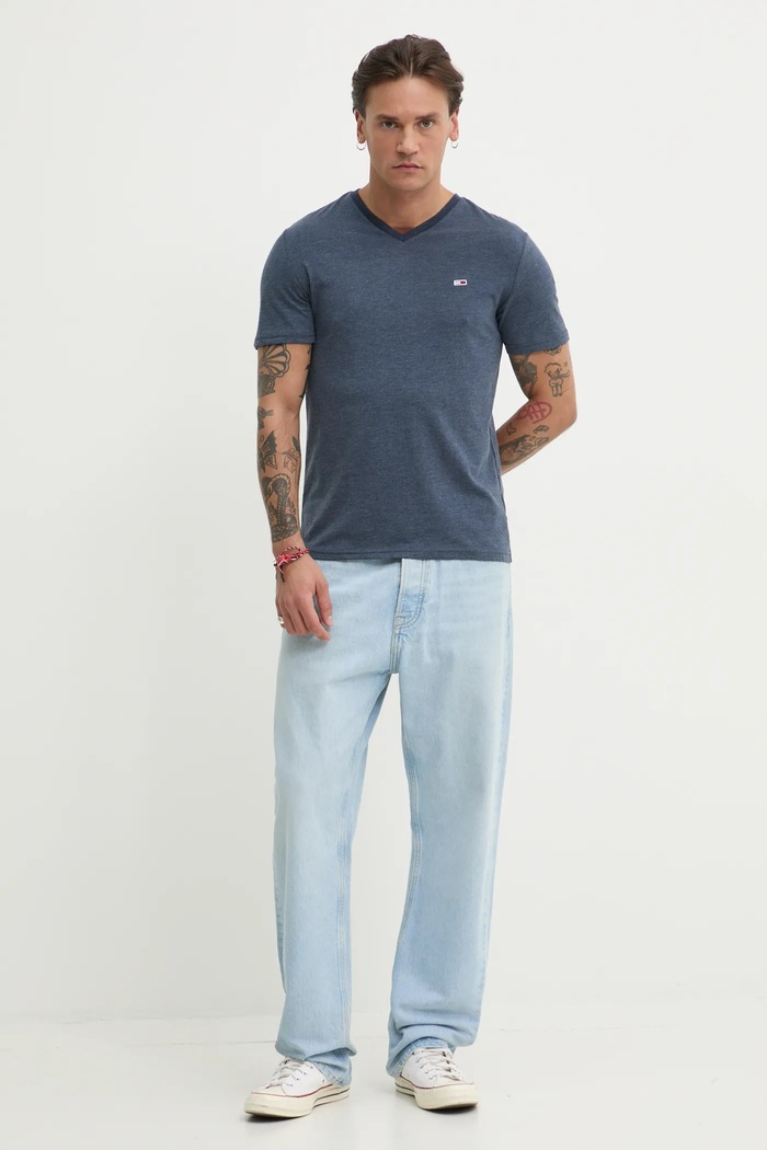 Tommy Jeans Tricou DM0DM20364 albastru SS25