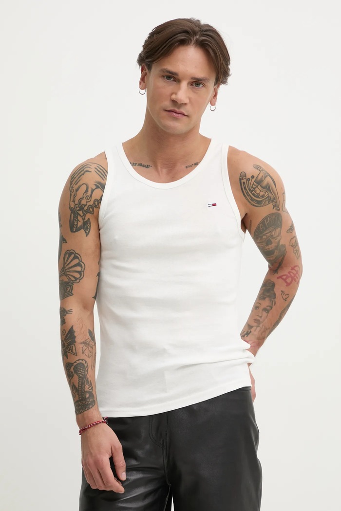 Tommy Jeans topy pánske bavlnené 2-pack DM0DM20769 čierna SS26