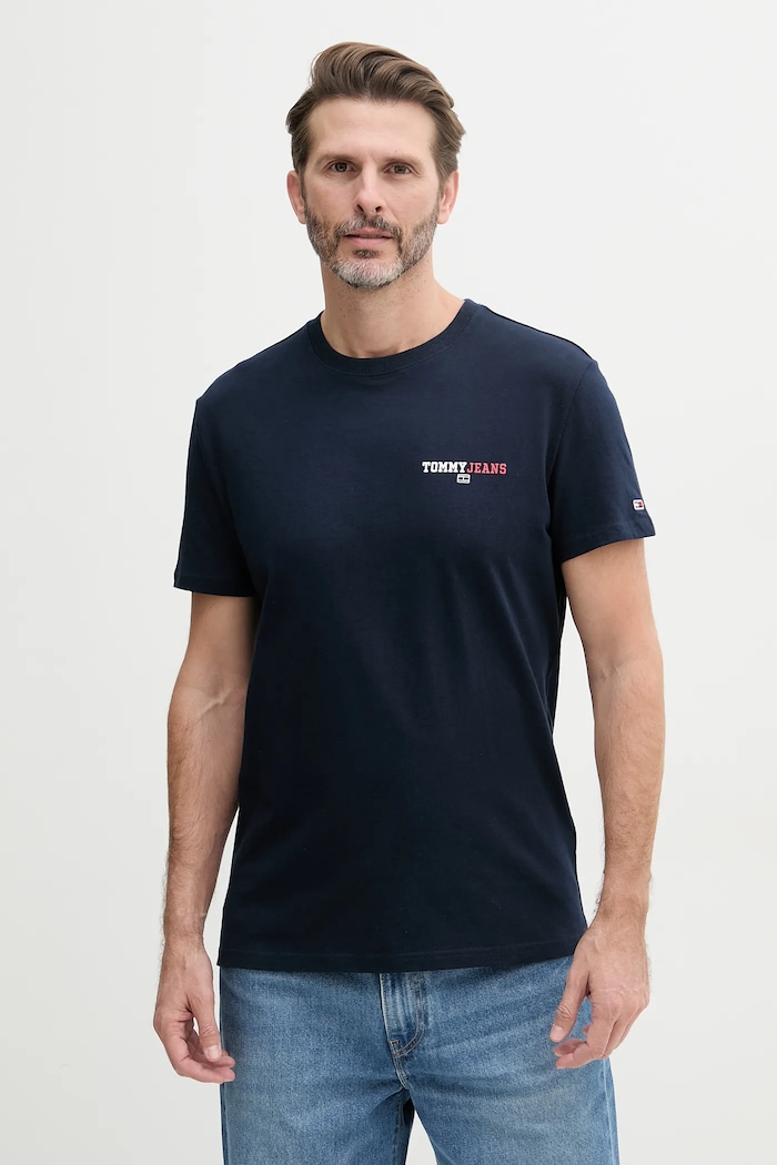 Oblečenie Bavlnené tričko Tommy Jeans DM0DM20815 tmavomodrá