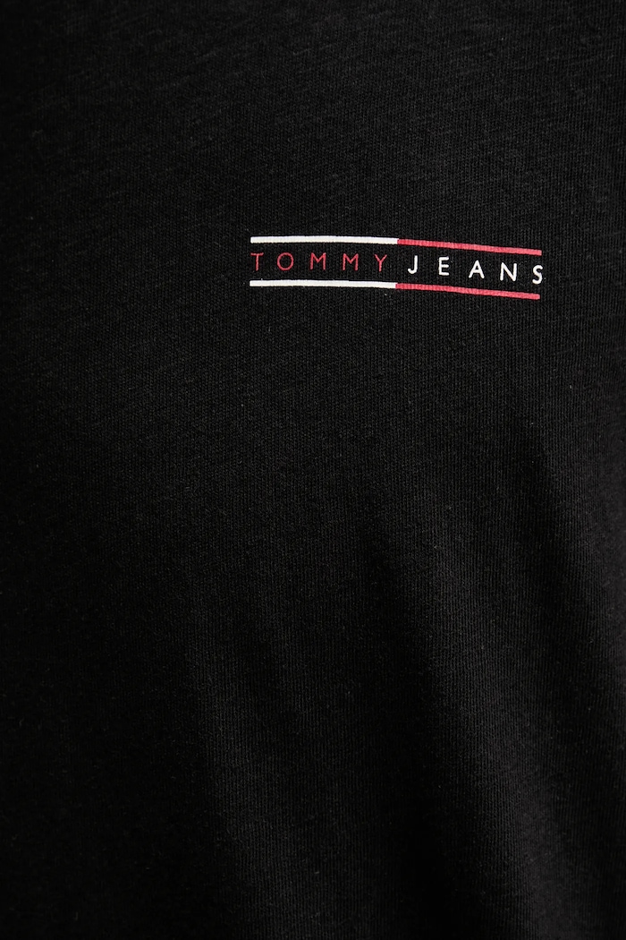 Βαμβακερό μπλουζάκι Tommy Jeans DM0DM21303 μαύρο