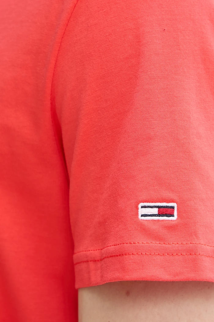 Bavlněné tričko Tommy Jeans DM0DM21863 oranžová