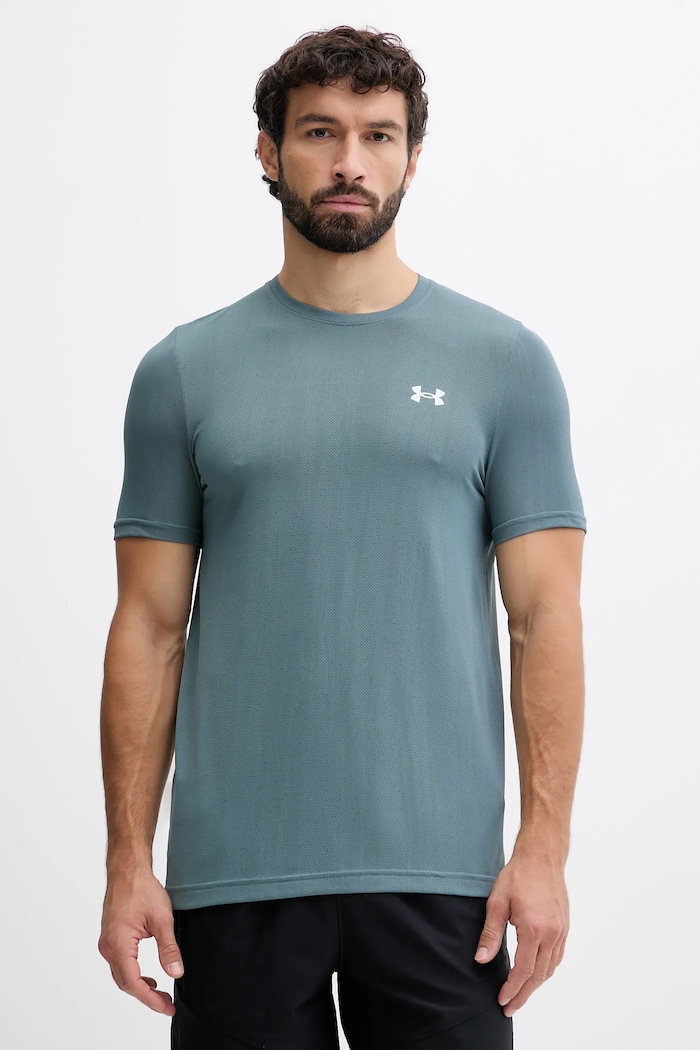 Under Armour tricou de antrenament Vanish Seamless cu modele turcoaz 1388129
