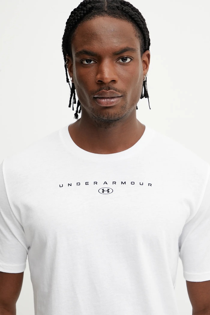 Under Armour t-shirt treningowy męski kolor biały wzorzysty 6000211 ...