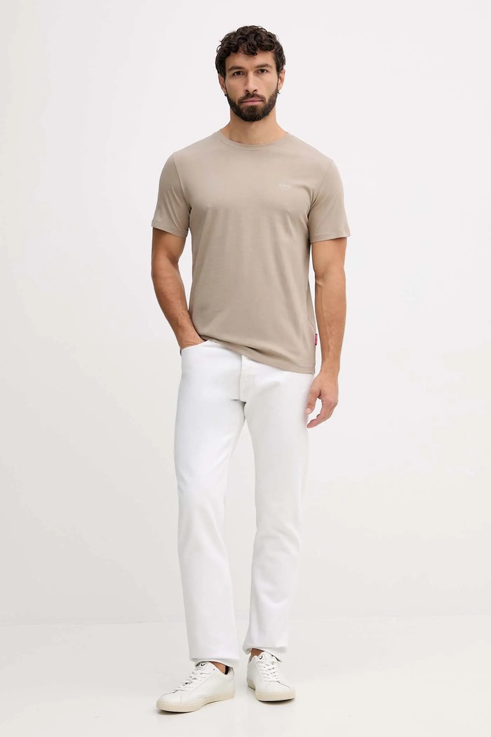 Joop! T-shirt ανδρικό βαμβακερό 30045926 μπεζ SS26
