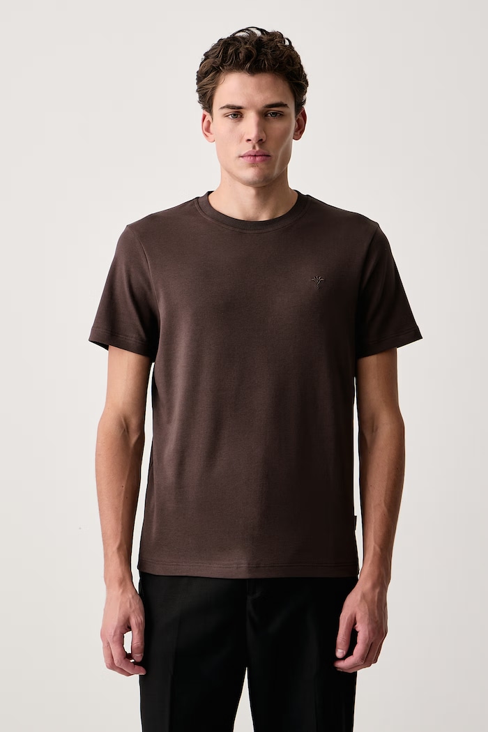 Joop! T-shirt męski bawełniany brązowy 30045539