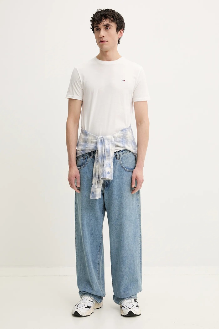 Ruházat Tommy Jeans basic férfi pamut póló 2-es csomag DM0DM20687 lila