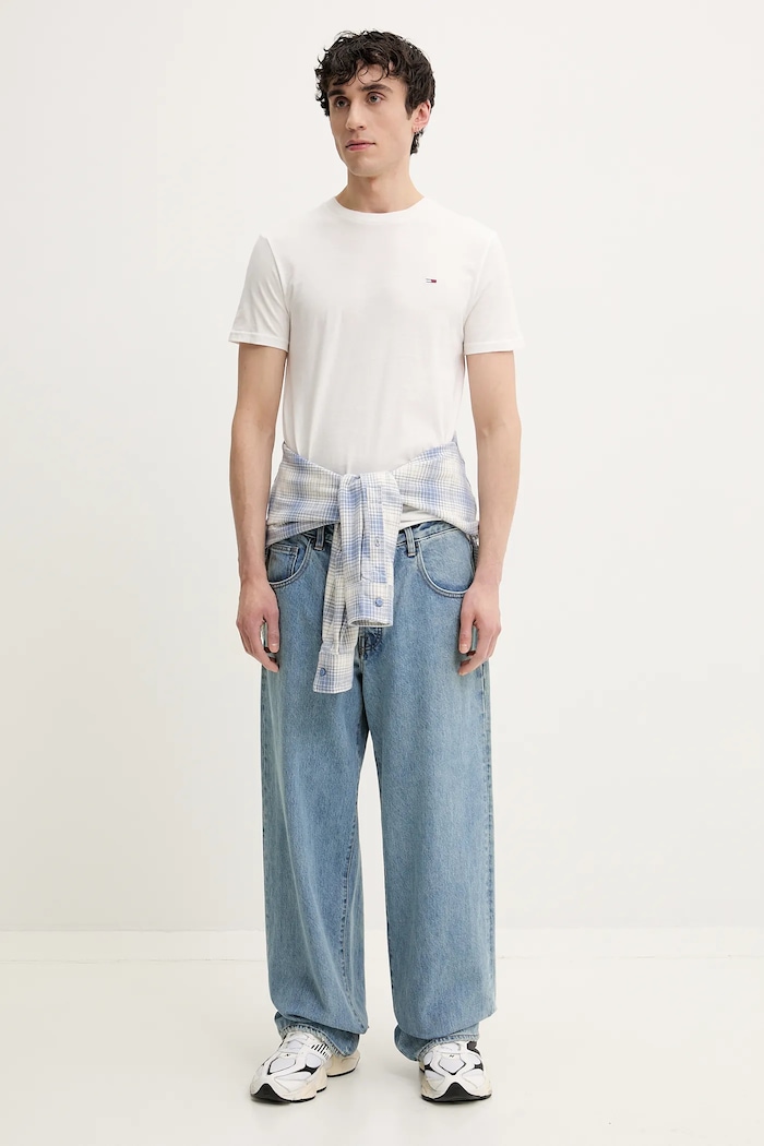 Ruházat Tommy Jeans basic férfi pamut póló 2-es csomag DM0DM20687 lila