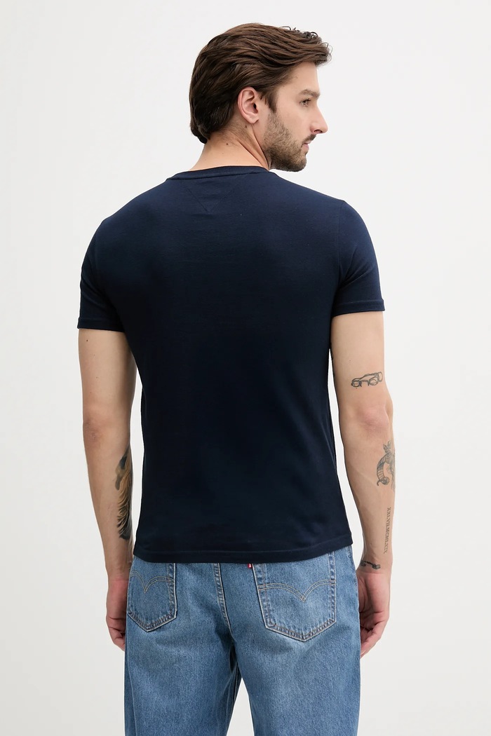 Tommy Jeans basic tričko pánske bavlnené 2-pak tmavomodrá DM0DM20687